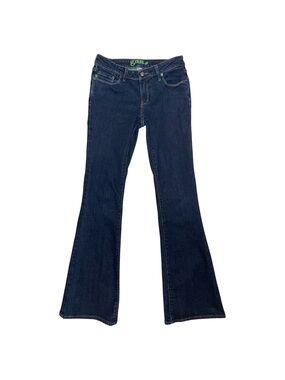 Grass Jeans Low Rise Flare Jeans Womens Dark Wash Y2K Stretch Denim